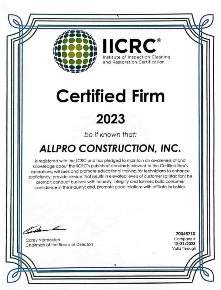 IICRC Certificate